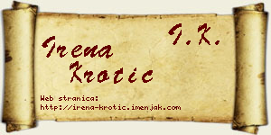 Irena Krotić vizit kartica